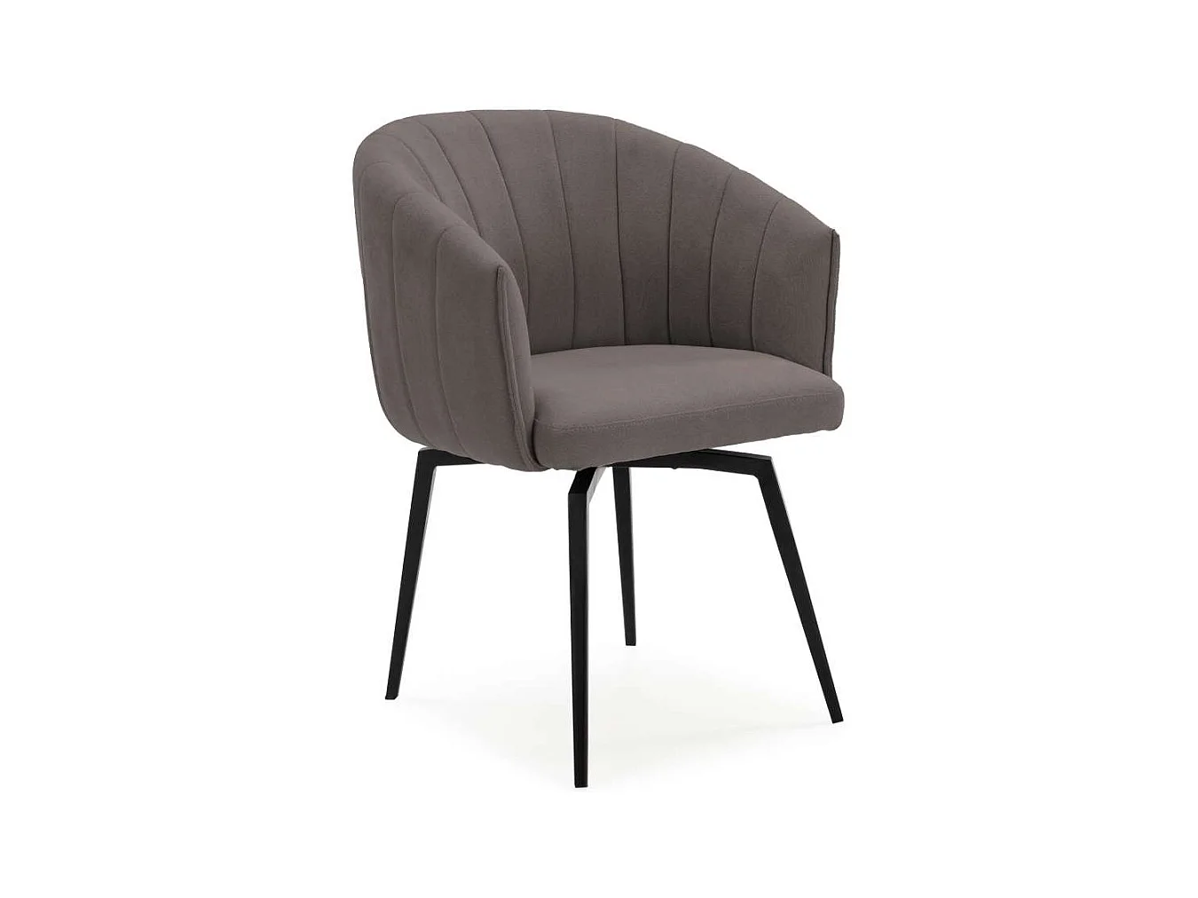 Sillón giratorio modelo Plumeti tapizado textil gris oscuro, 81cm(alto) 60cm(ancho) 61cm(