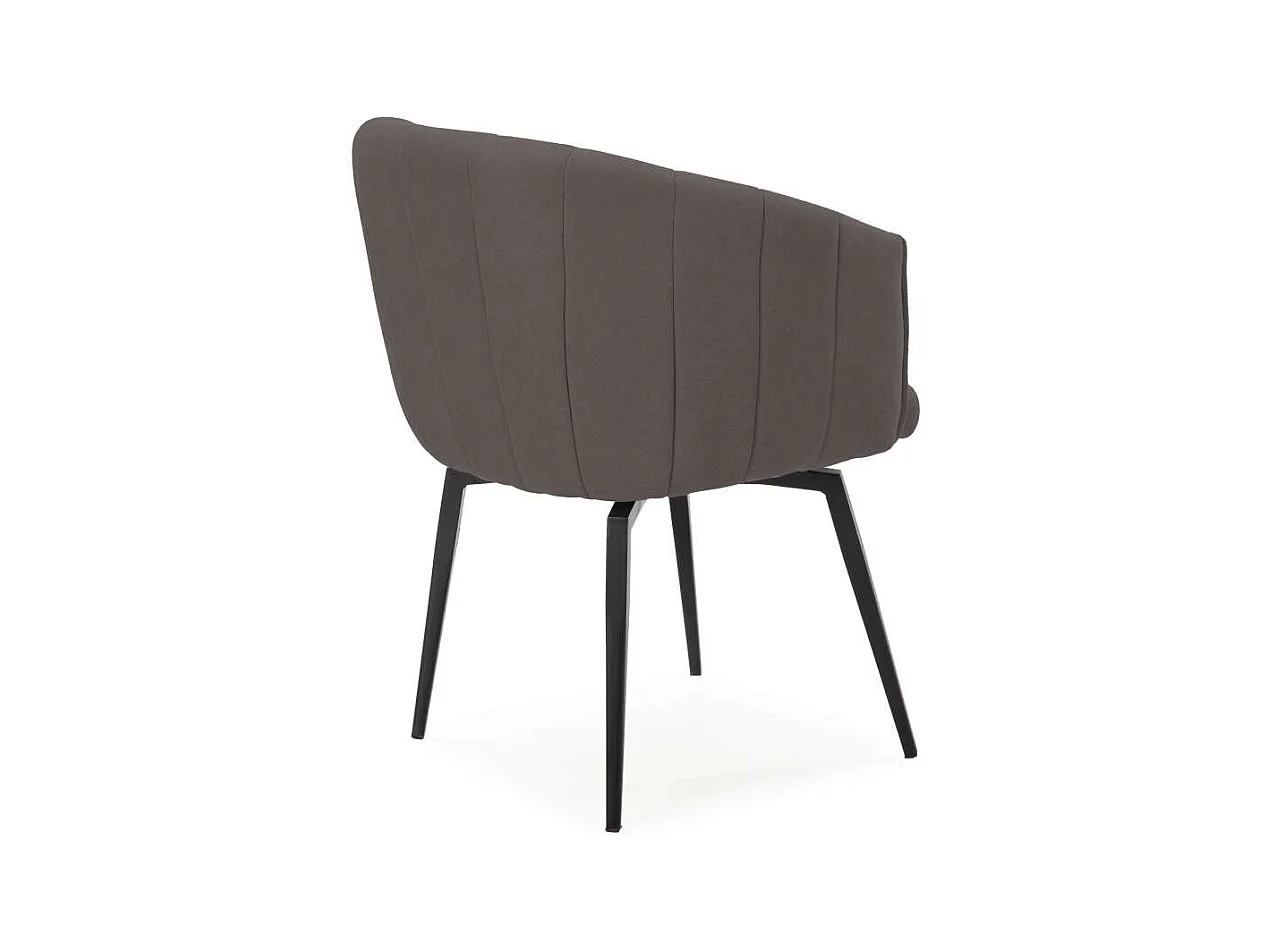 Sillón giratorio modelo Plumeti tapizado textil gris oscuro, 81cm(alto) 60cm(ancho) 61cm(