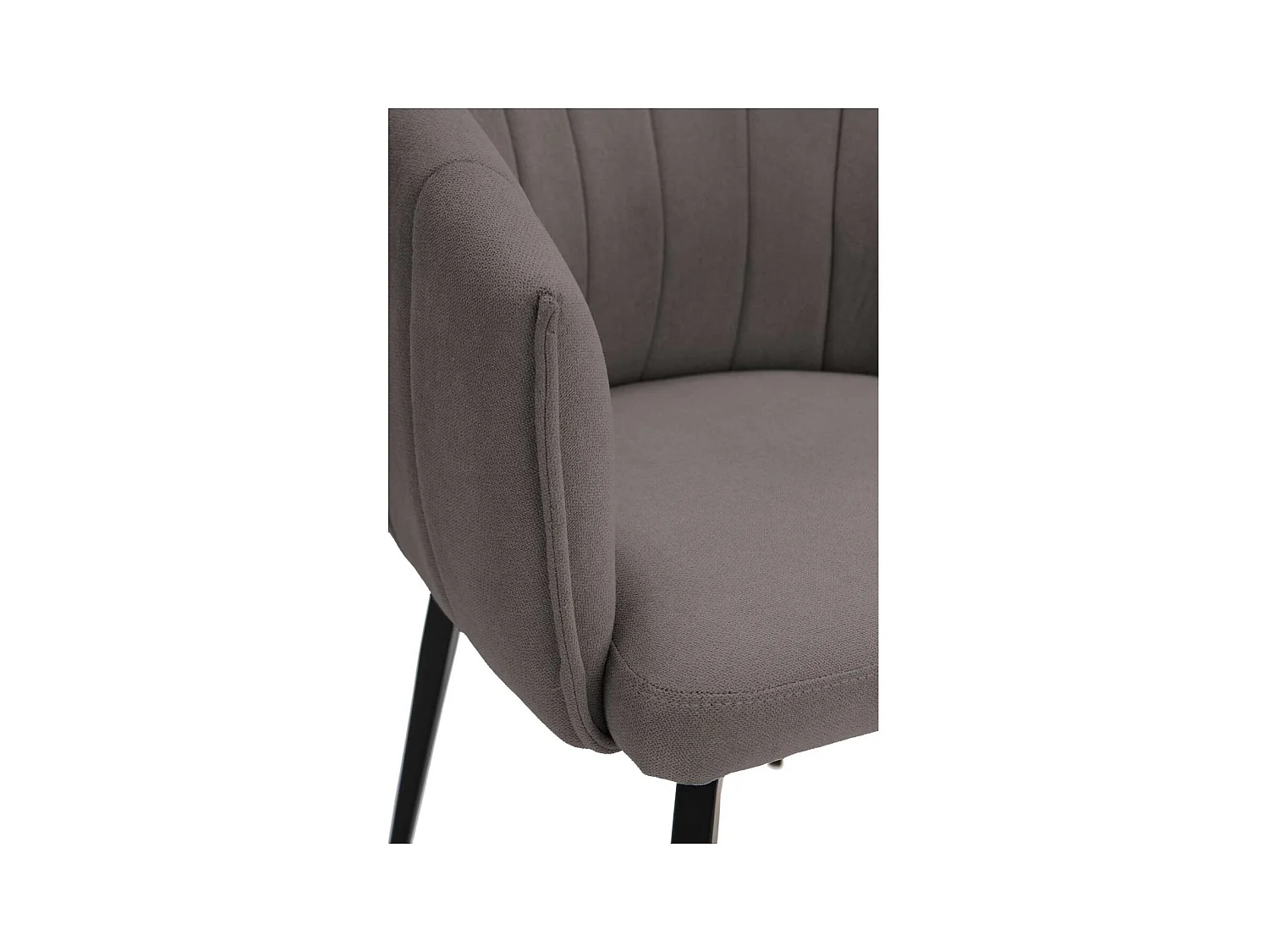 Sillón giratorio modelo Plumeti tapizado textil gris oscuro, 81cm(alto) 60cm(ancho) 61cm(