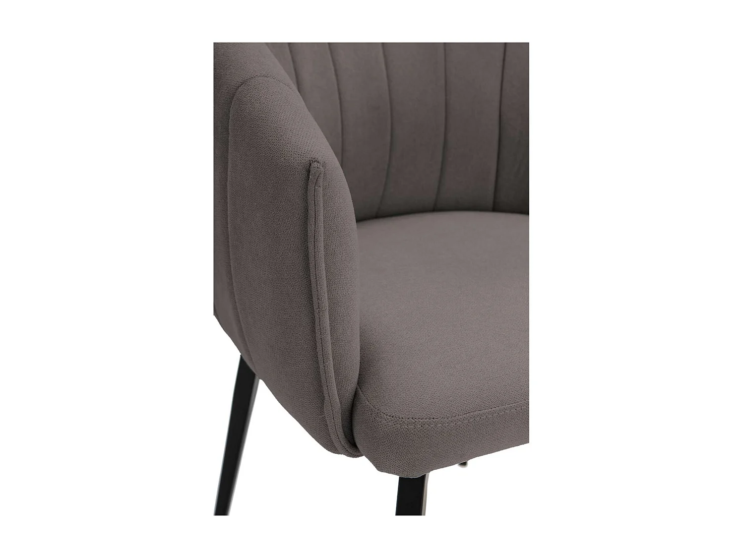 Sillón giratorio modelo Plumeti tapizado textil gris oscuro, 81cm(alto) 60cm(ancho) 61cm(