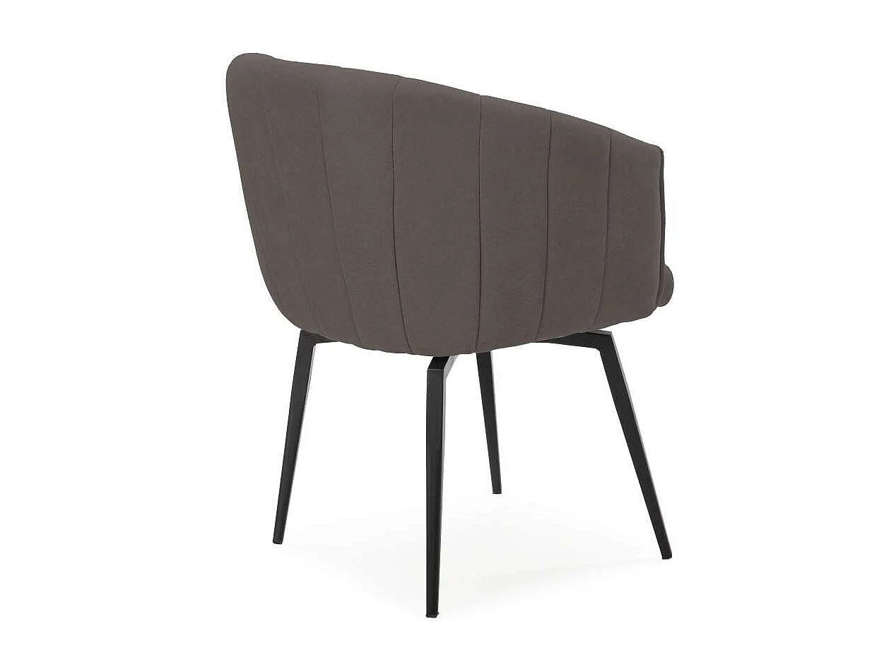 Sillón giratorio modelo Plumeti tapizado textil gris oscuro, 81cm(alto) 60cm(ancho) 61cm(