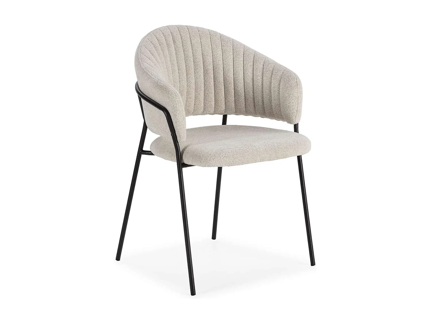 Pack de 2 sillones modelo Lidia tapizado textil blanco, 81.5cm(alto) 54cm(ancho) 57cm(larg