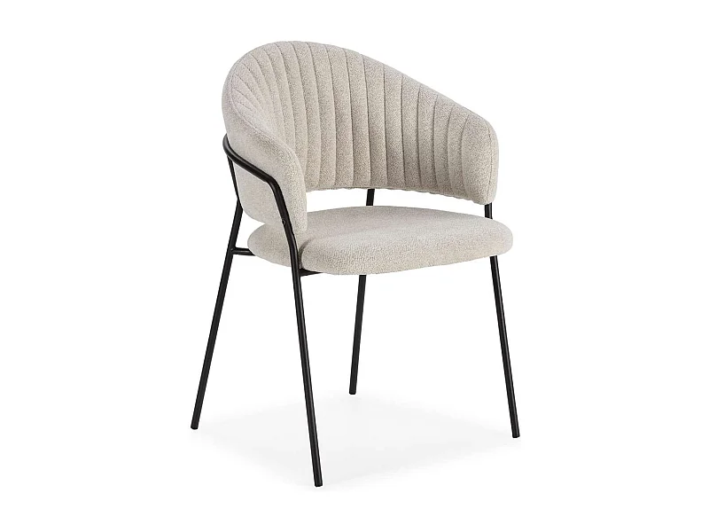 Pack de 2 sillones modelo Lidia tapizado textil blanco, 81.5cm(alto) 54cm(ancho) 57cm(larg