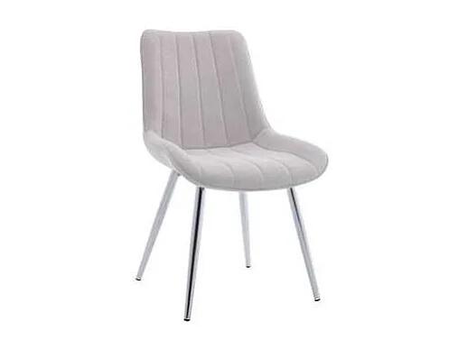 Pack de 4 sillas Altamira tapizadas en tejido beige, patas cromadas. 61cm(ancho ) 87cm(alt