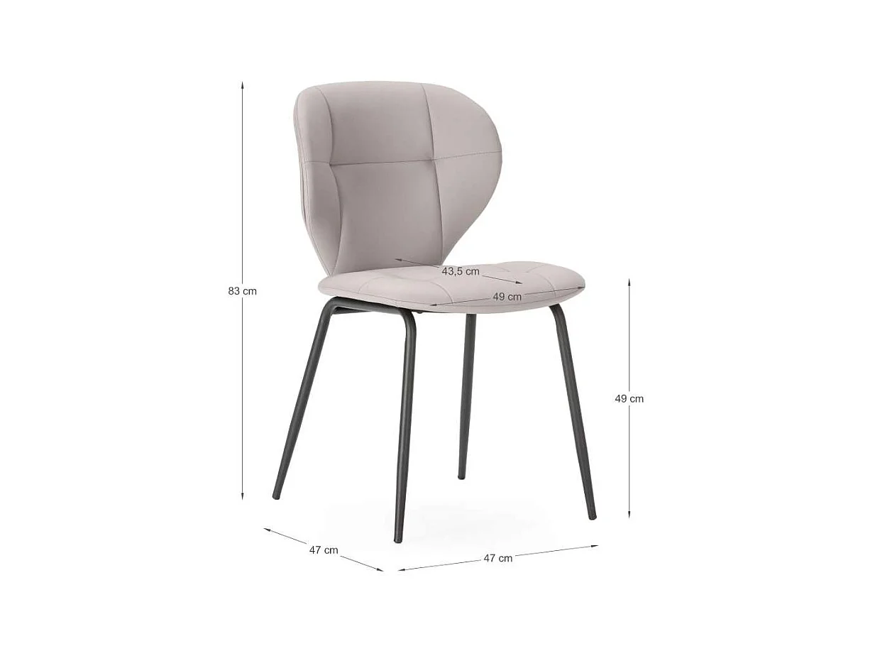 Pack de 2 sillas modelo Fauna tapizado polipiel beige, 83cm(alto) 50cm(ancho) 57cm(largo)