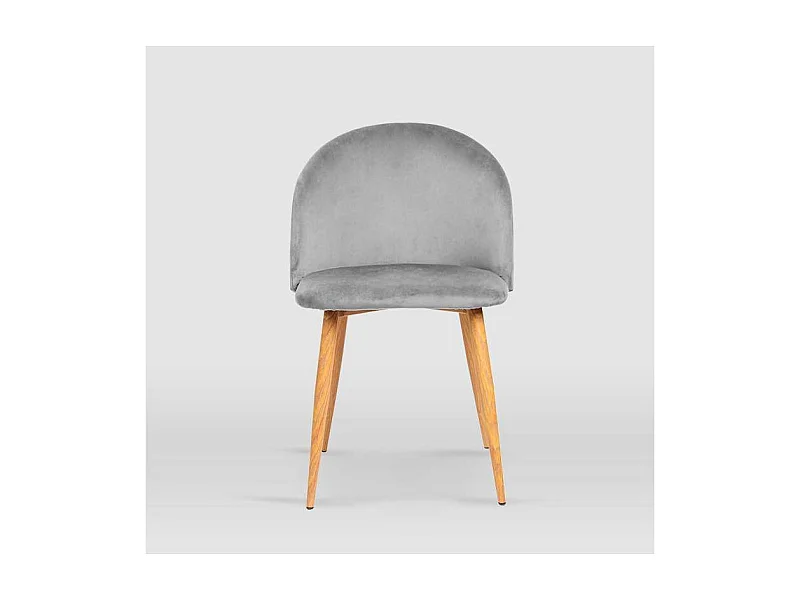 Pack de 4 sillas modelo Mercedes tapizadas en terciopelo gris piedra, 51cm(ancho ) 78cm(al