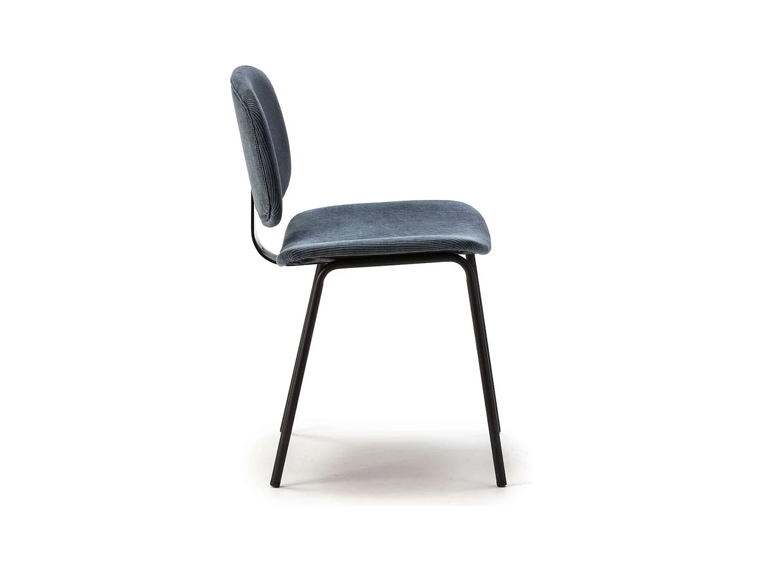 Pack de 2 sillas MARIO tapizadas en pana color azul, 50/79cm(alto) 44cm(ancho) 51cm(largo)