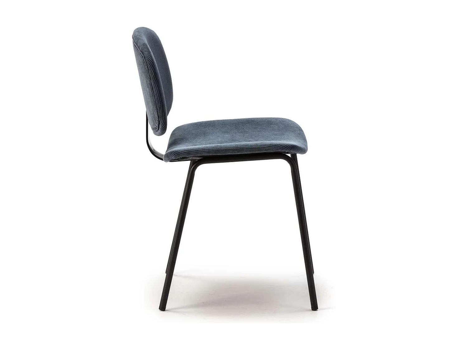 Pack de 2 sillas MARIO tapizadas en pana color azul, 50/79cm(alto) 44cm(ancho) 51cm(largo)