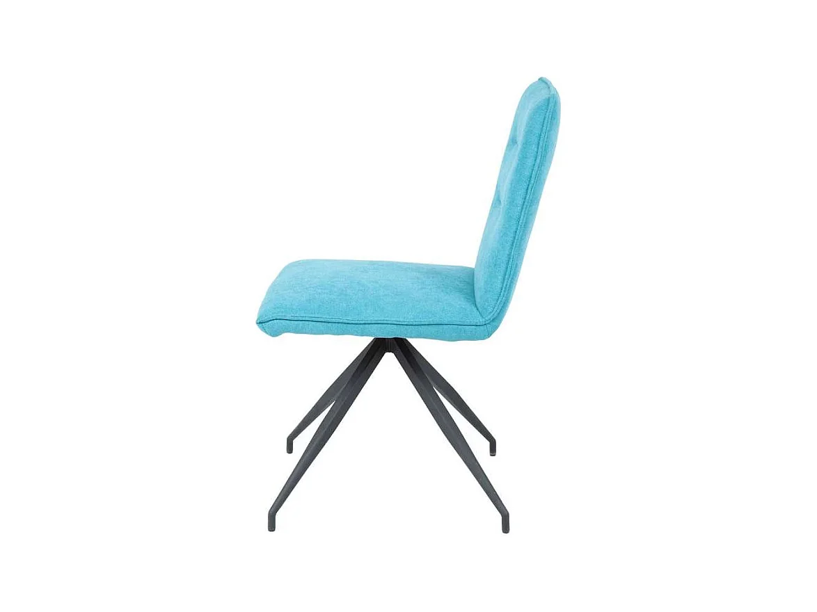 Pack 2 sillas Carol tapizado en tela terciopelo azul turquesa, 88cm(alto) 48cm(ancho) 59.5