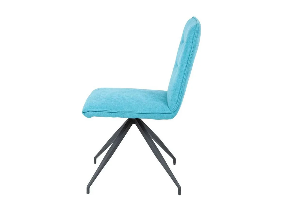 Pack 2 sillas Carol tapizado en tela terciopelo azul turquesa, 88cm(alto) 48cm(ancho) 59.5