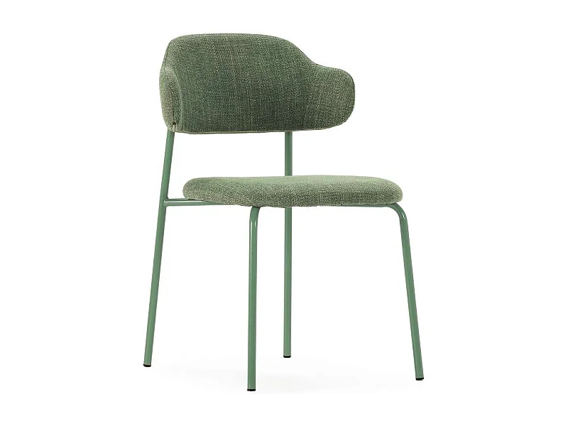 Pack de 4 sillas md-Joel tapizado textil verde, 78cm(alto) 51cm(ancho) 53cm(largo)