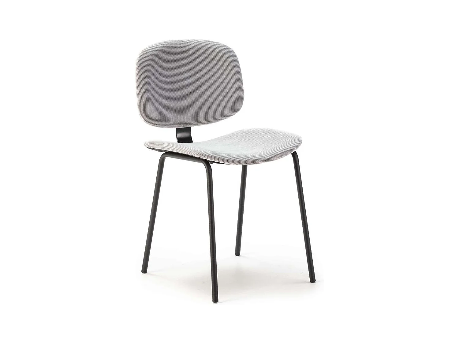 Pack de 2 sillas MARIO tapizadas en pana color gris, 50/79cm(alto) 44cm(ancho) 51cm(largo)