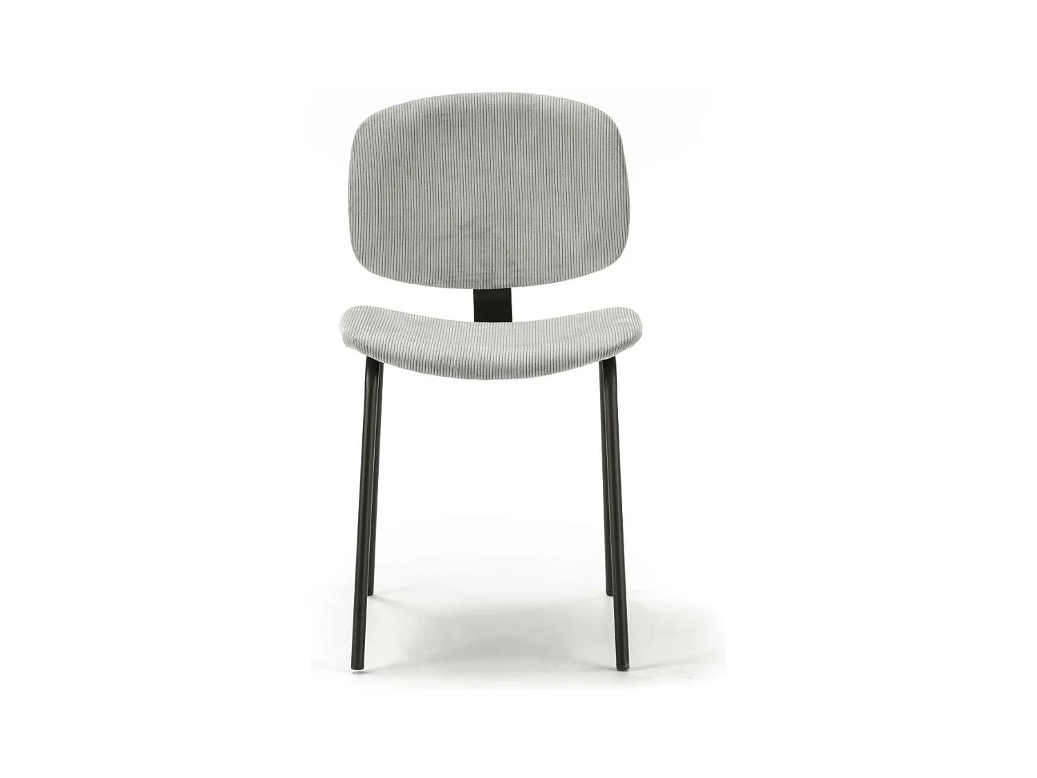 Pack de 2 sillas MARIO tapizadas en pana color gris, 50/79cm(alto) 44cm(ancho) 51cm(largo)