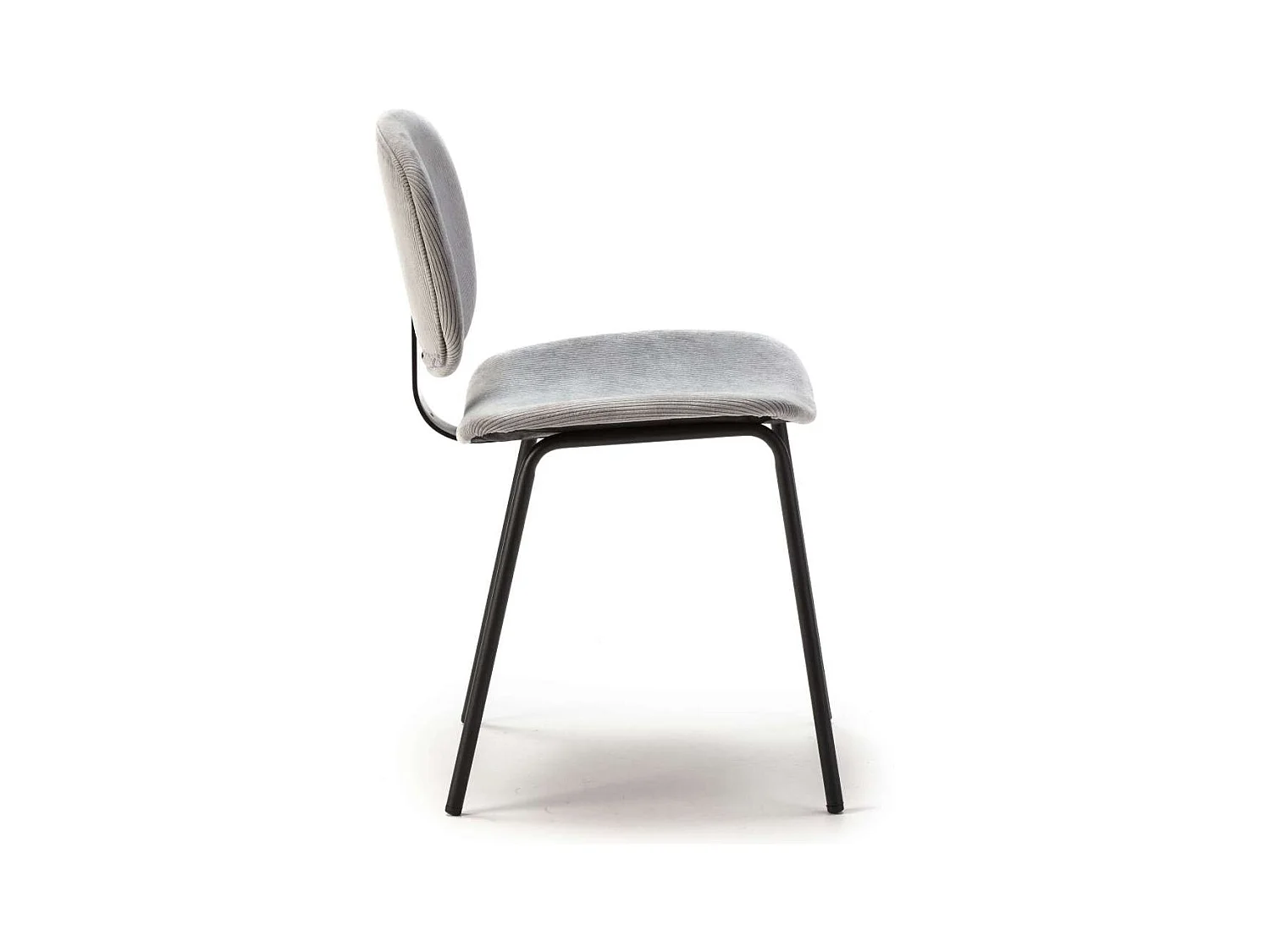 Pack de 2 sillas MARIO tapizadas en pana color gris, 50/79cm(alto) 44cm(ancho) 51cm(largo)