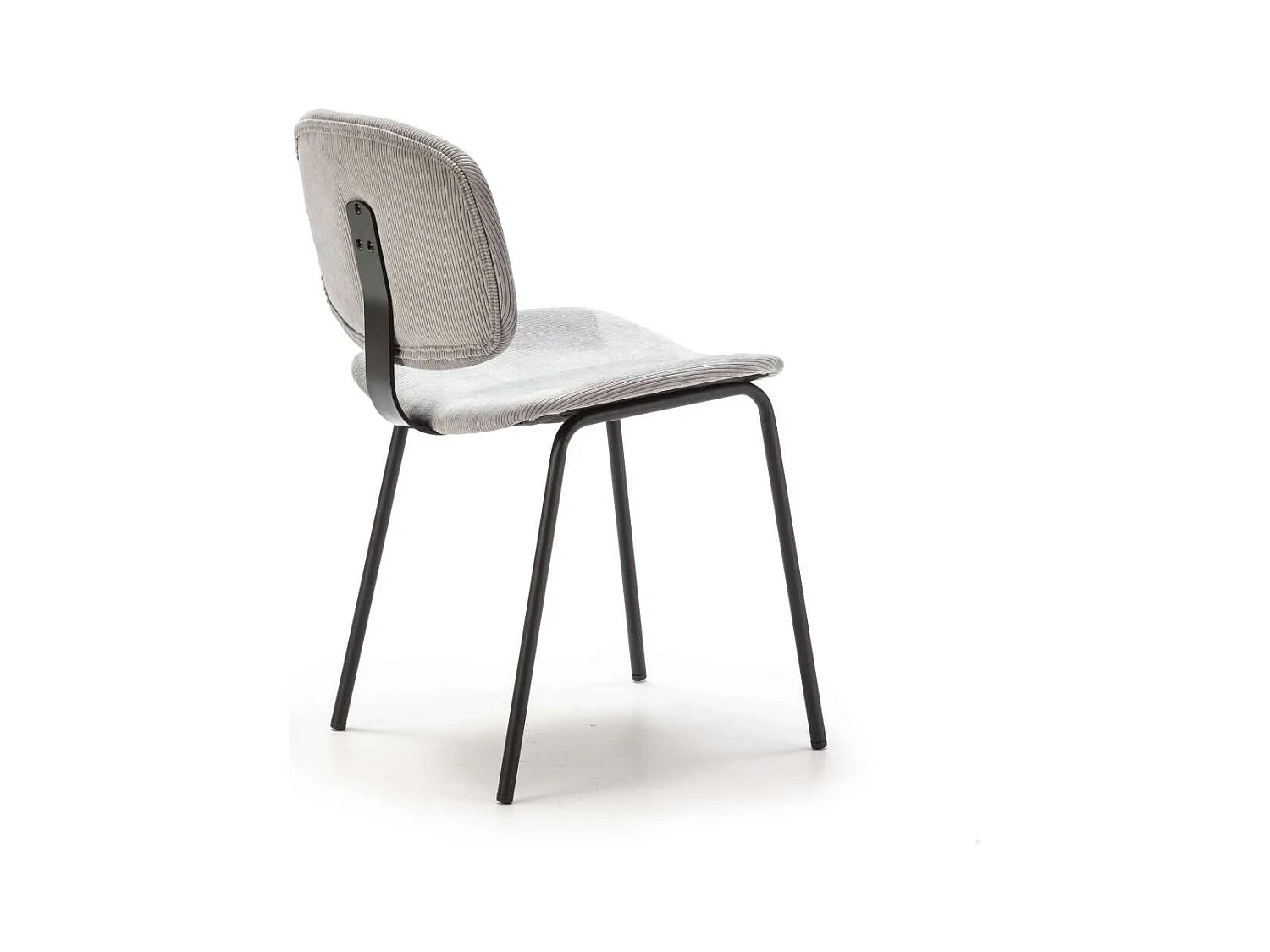 Pack de 2 sillas MARIO tapizadas en pana color gris, 50/79cm(alto) 44cm(ancho) 51cm(largo)