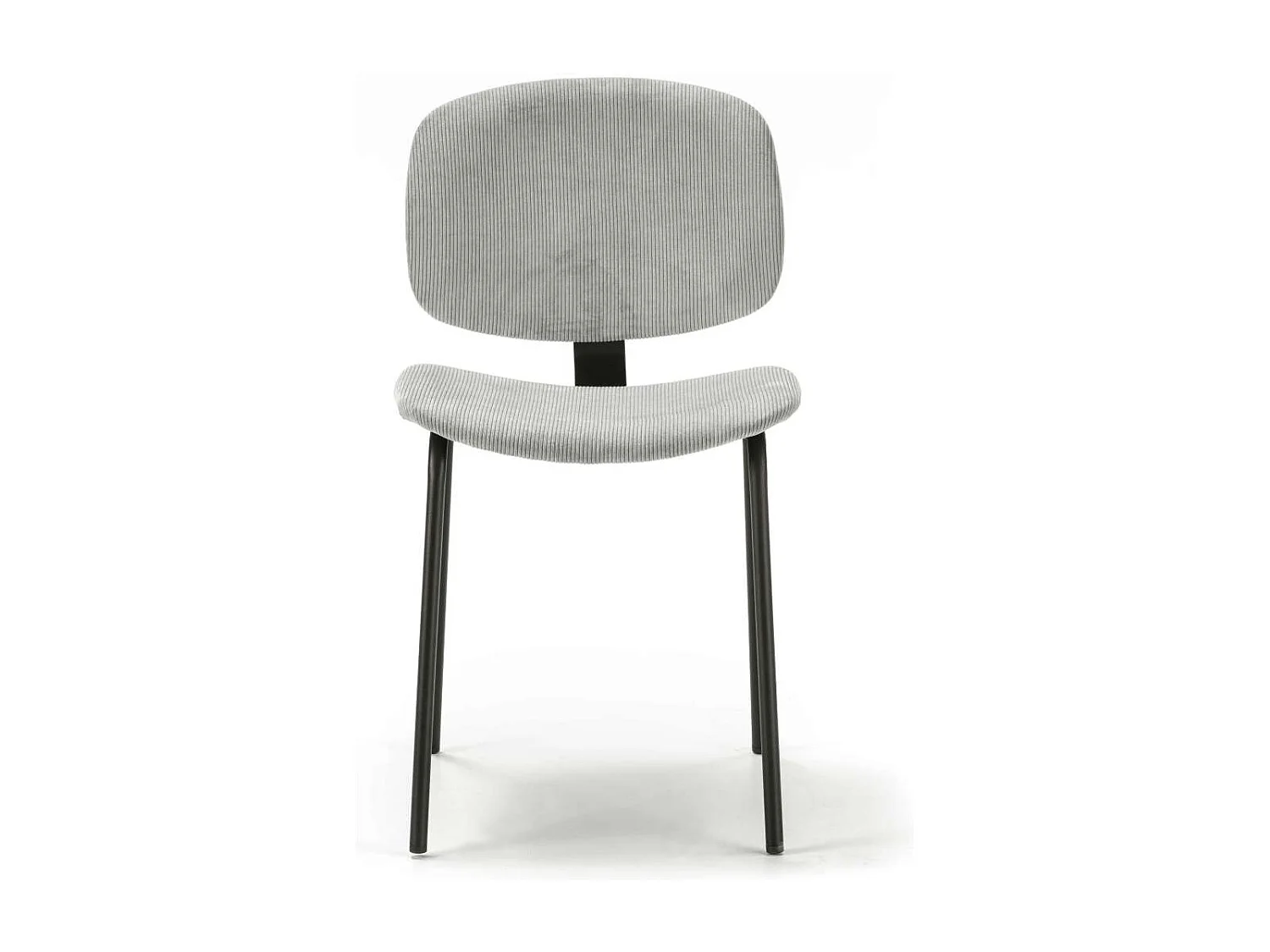 Pack de 2 sillas MARIO tapizadas en pana color gris, 50/79cm(alto) 44cm(ancho) 51cm(largo)