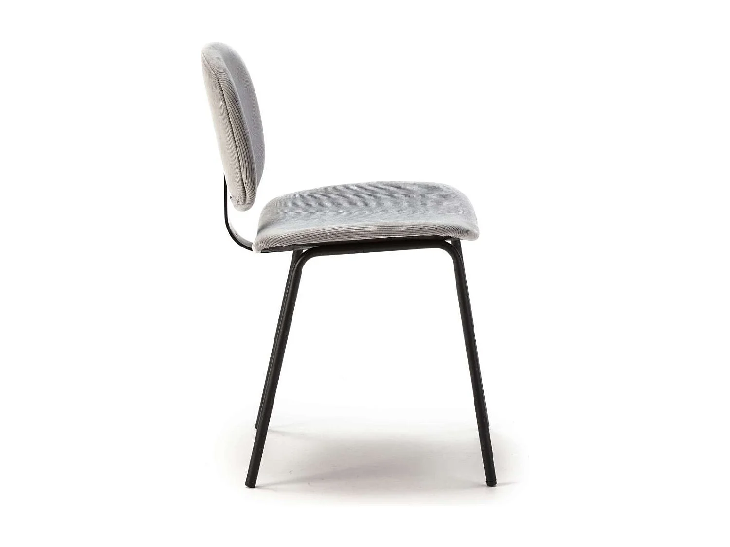 Pack de 2 sillas MARIO tapizadas en pana color gris, 50/79cm(alto) 44cm(ancho) 51cm(largo)