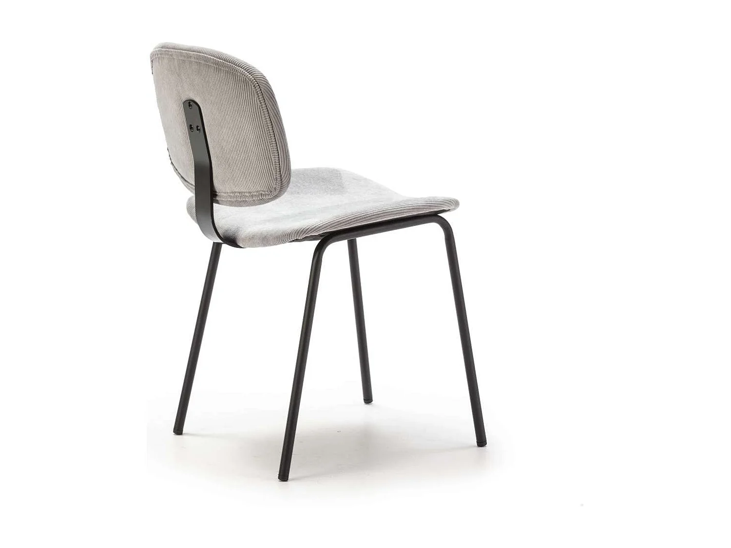 Pack de 2 sillas MARIO tapizadas en pana color gris, 50/79cm(alto) 44cm(ancho) 51cm(largo)