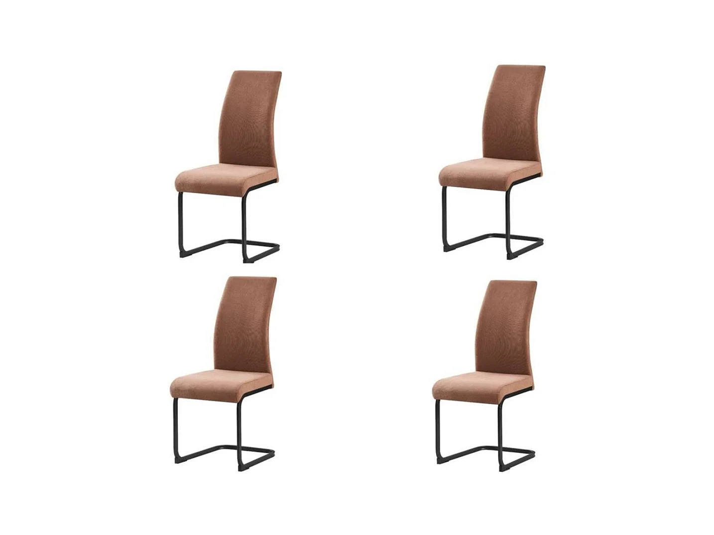 Pack de 4 sillas Md-Tacoma tapizadas en tejido marrón, 100cm(alto) 43cm(ancho) 45cm(fondo