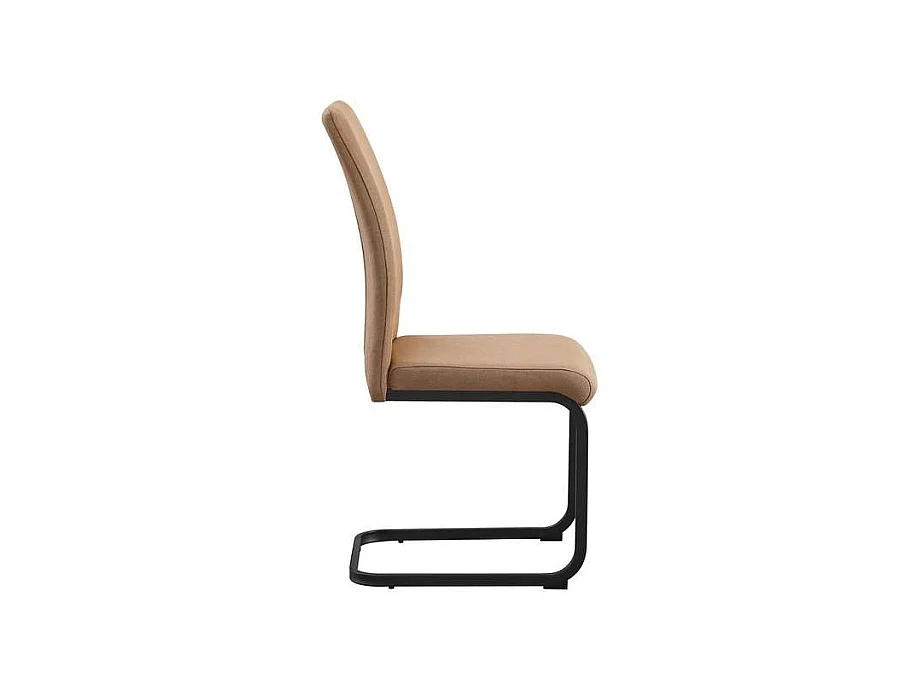 Pack de 4 sillas Md-Tacoma tapizadas en tejido marrón, 100cm(alto) 43cm(ancho) 45cm(fondo