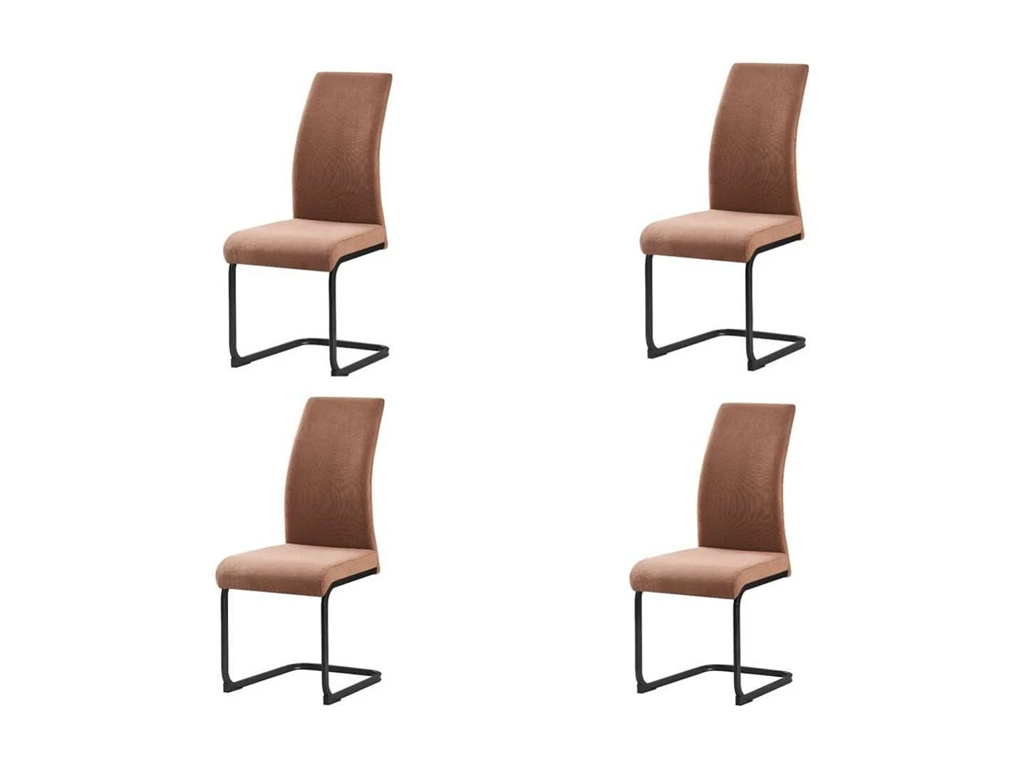 Pack de 4 sillas Md-Tacoma tapizadas en tejido marrón, 100cm(alto) 43cm(ancho) 45cm(fondo