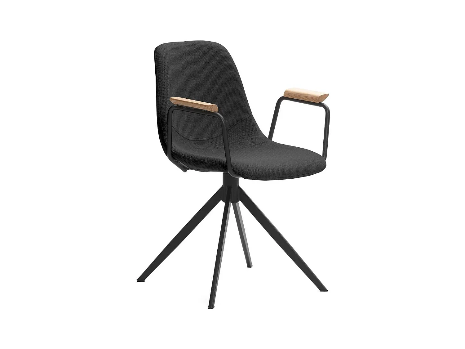 Pack de 2 sillones giratorias modelo Tajo con brazos tapizado textil negro, 81cm(alto) 61c