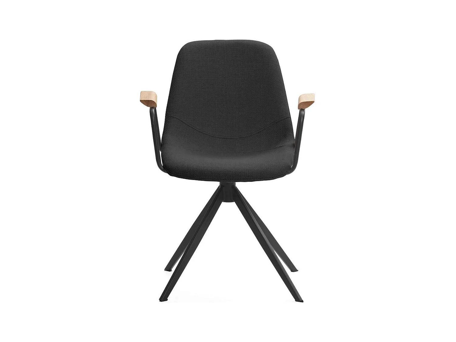 Pack de 2 sillones giratorias modelo Tajo con brazos tapizado textil negro, 81cm(alto) 61c