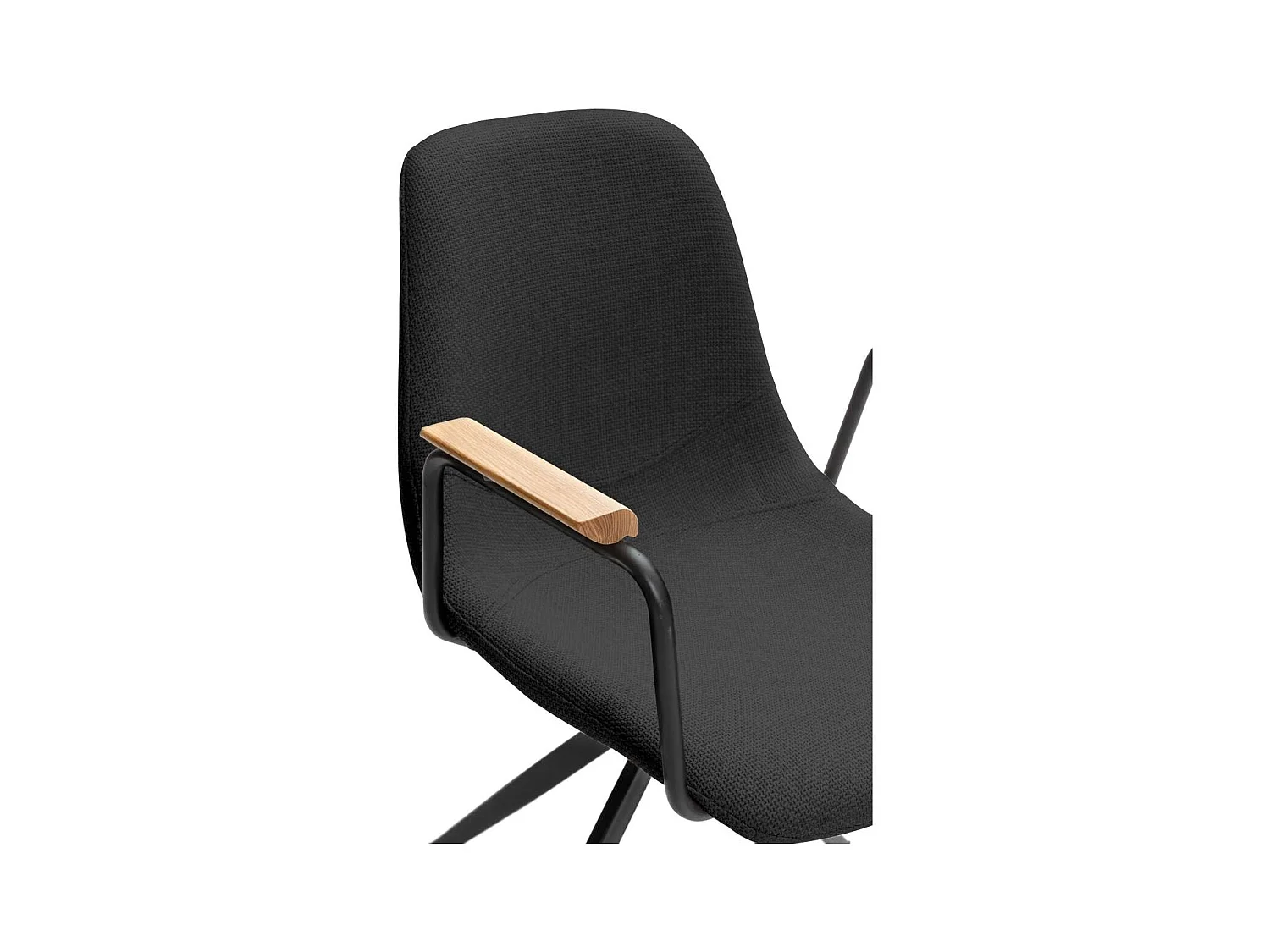 Pack de 2 sillones giratorias modelo Tajo con brazos tapizado textil negro, 81cm(alto) 61c