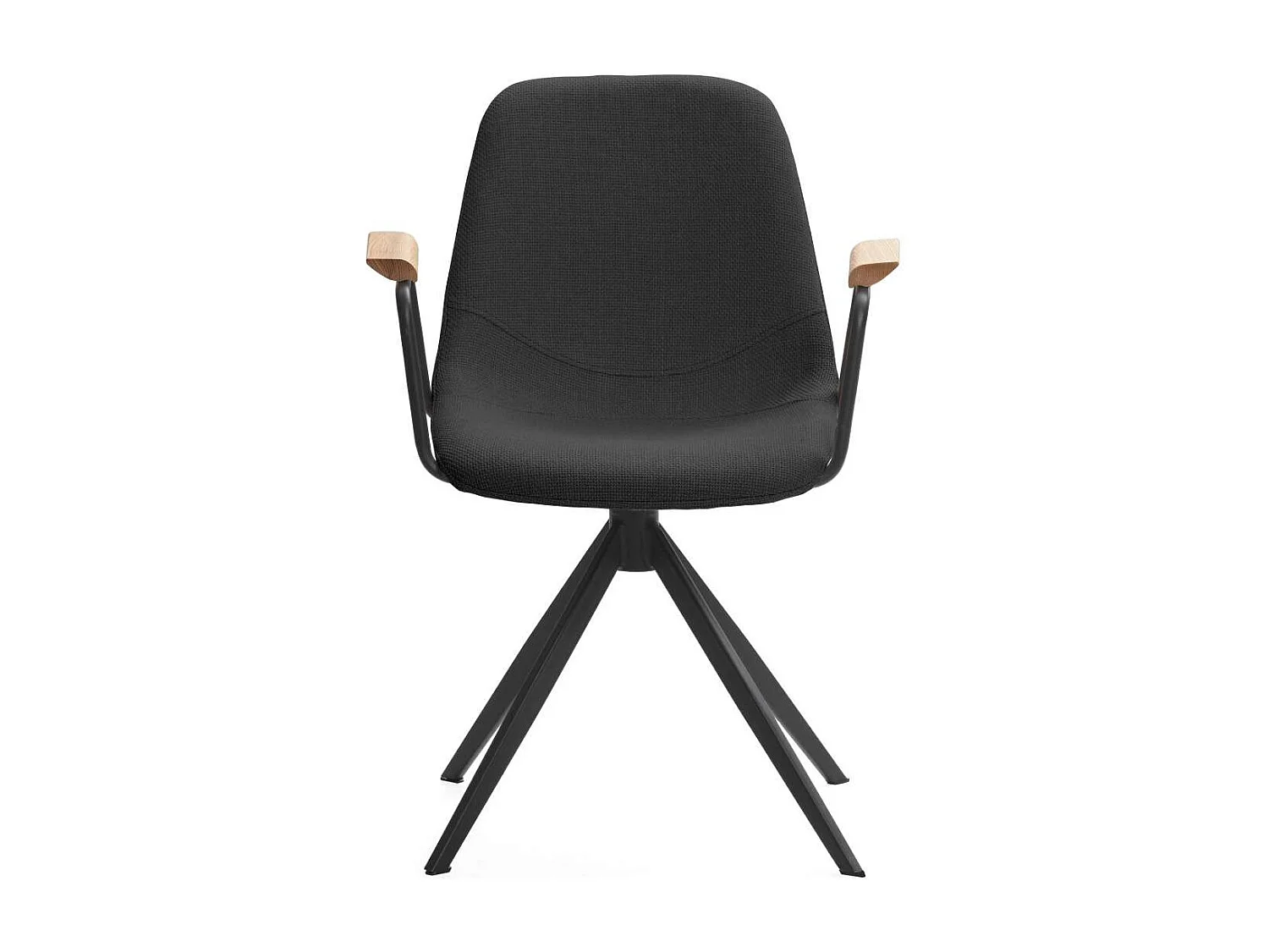 Pack de 2 sillones giratorias modelo Tajo con brazos tapizado textil negro, 81cm(alto) 61c