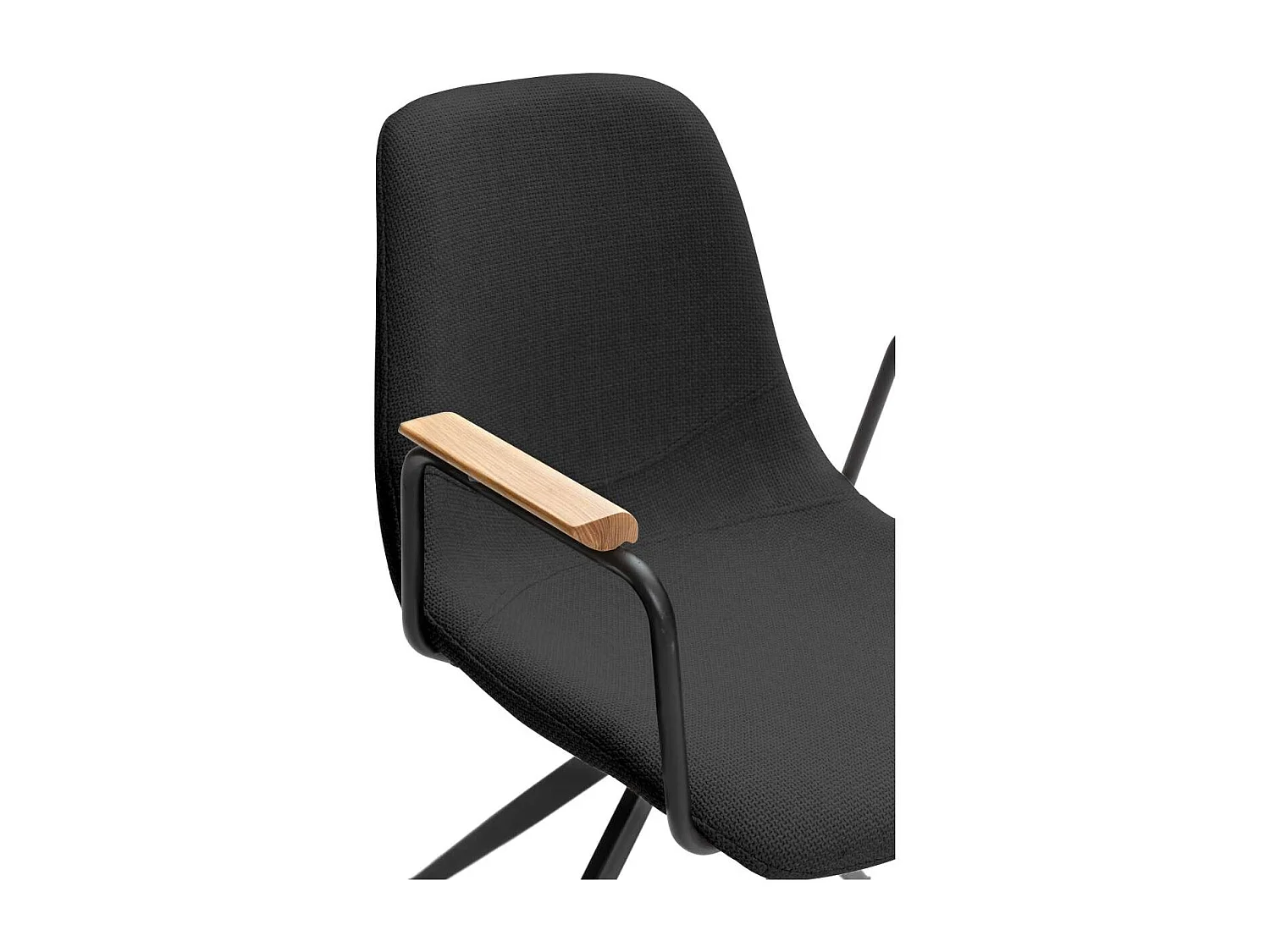 Pack de 2 sillones giratorias modelo Tajo con brazos tapizado textil negro, 81cm(alto) 61c