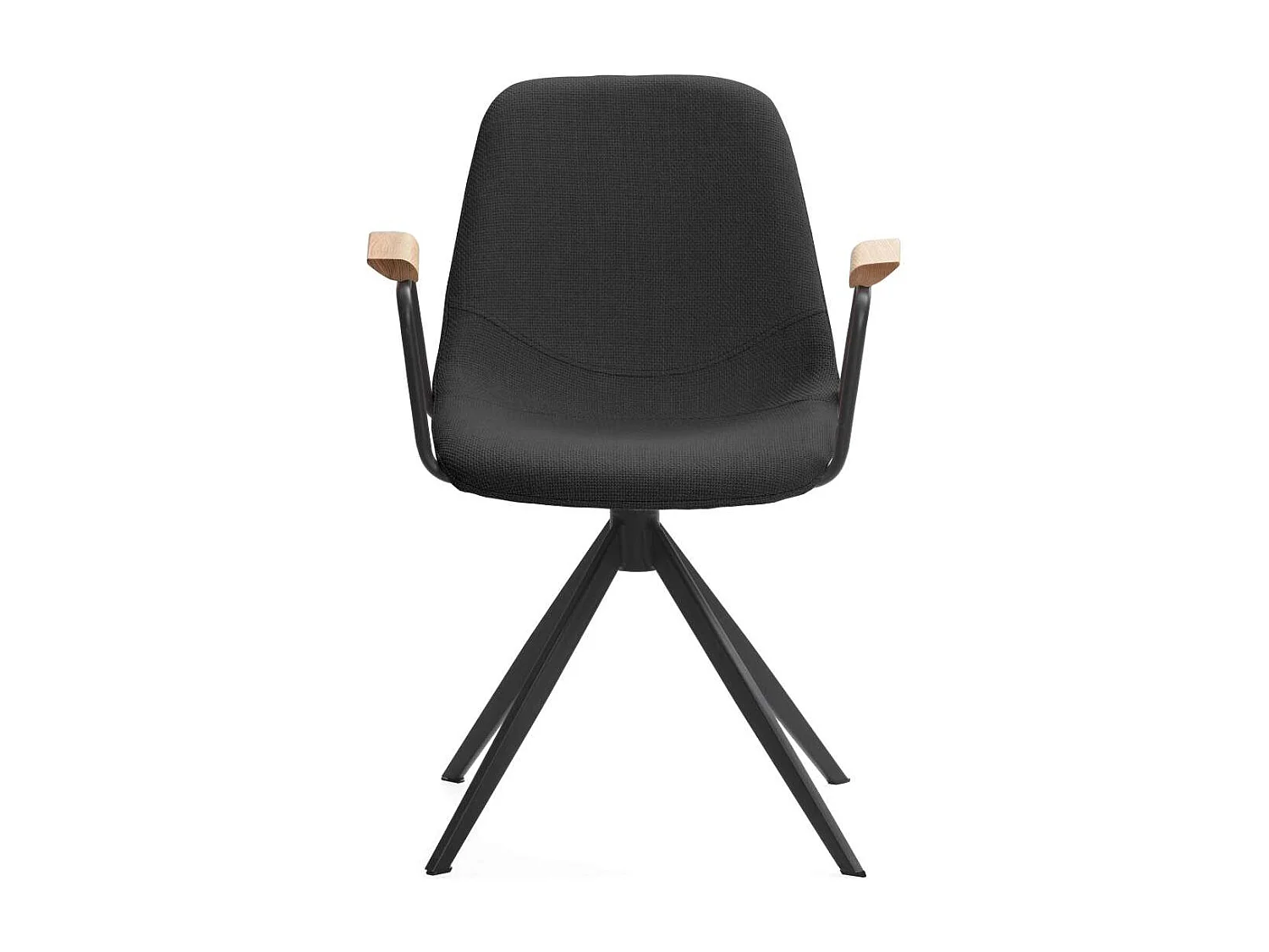 Pack de 2 sillones giratorias modelo Tajo con brazos tapizado textil negro, 81cm(alto) 61c