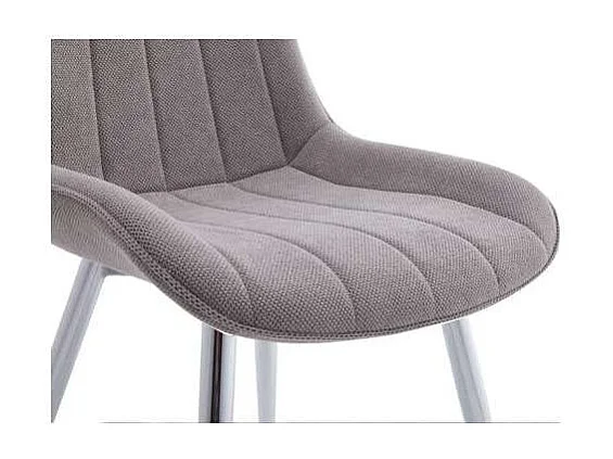 Pack de 4 sillas Altamira tapizadas en tejido gris, patas cromadas. 61cm(ancho ) 87cm(altu