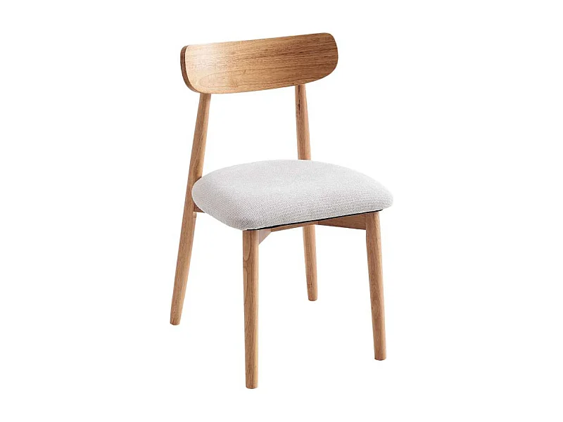 Pack de 2 sillas para cocina o comedor Shia tapizado textil beige/natural, 83cm(alto) 49cm