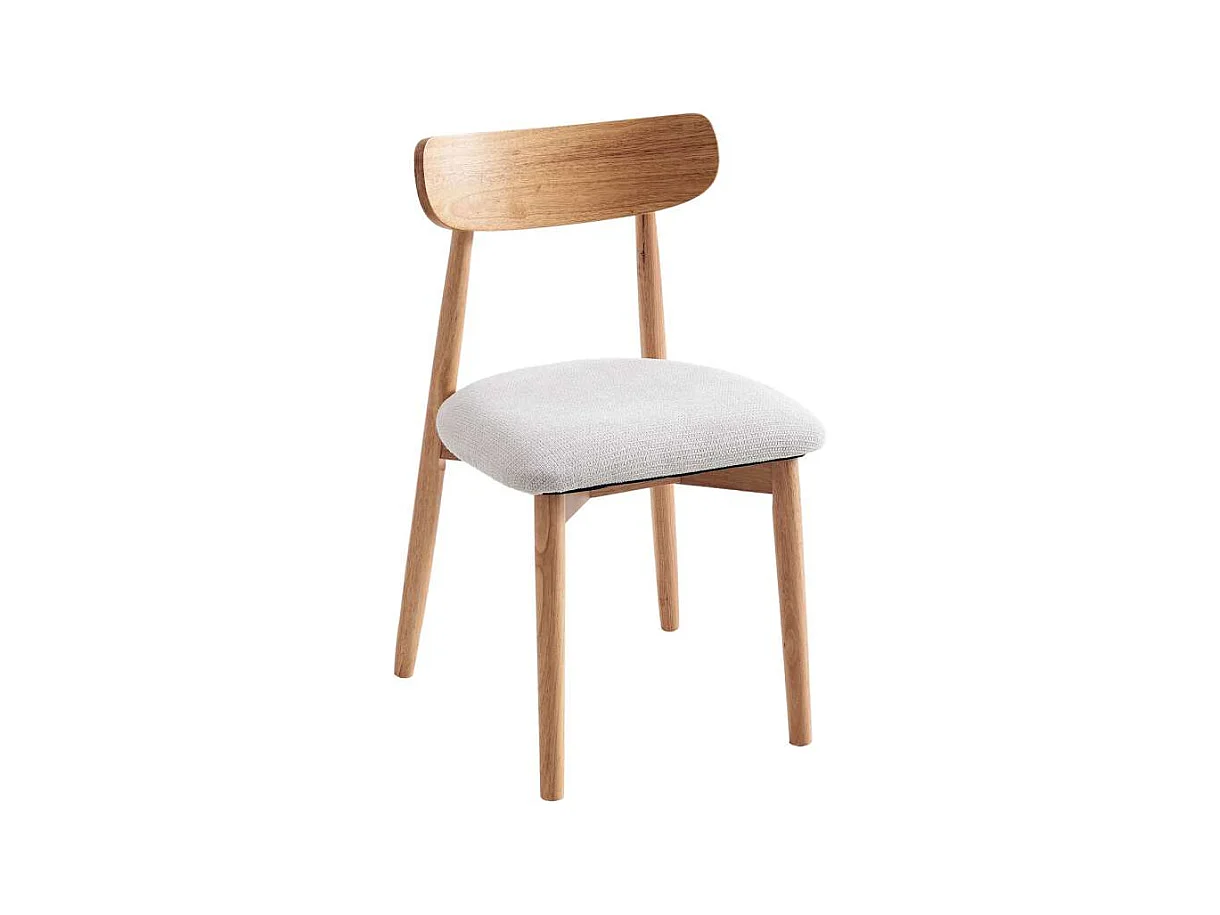 Pack de 2 sillas para cocina o comedor Shia tapizado textil beige/natural, 83cm(alto) 49cm