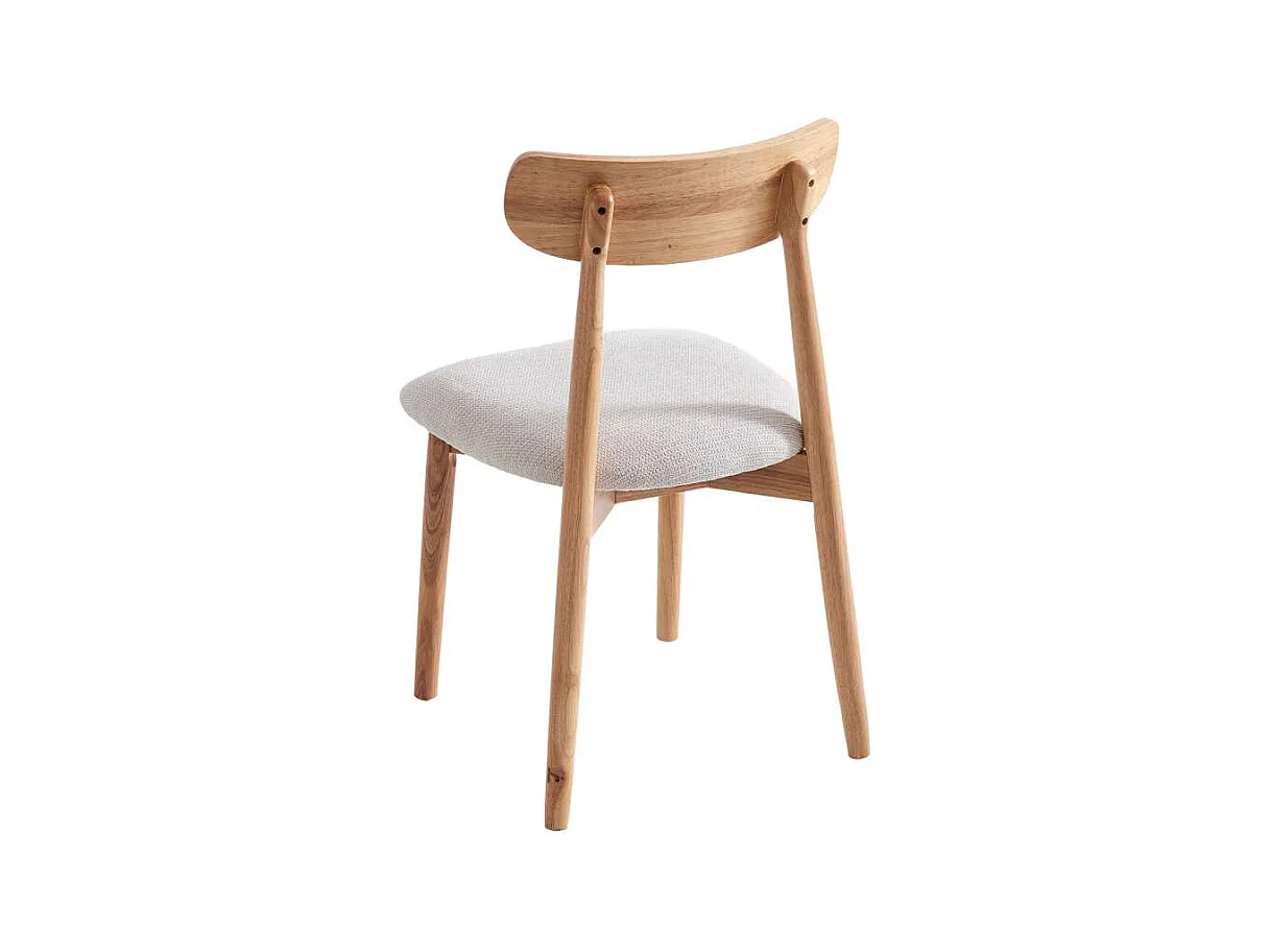 Pack de 2 sillas para cocina o comedor Shia tapizado textil beige/natural, 83cm(alto) 49cm