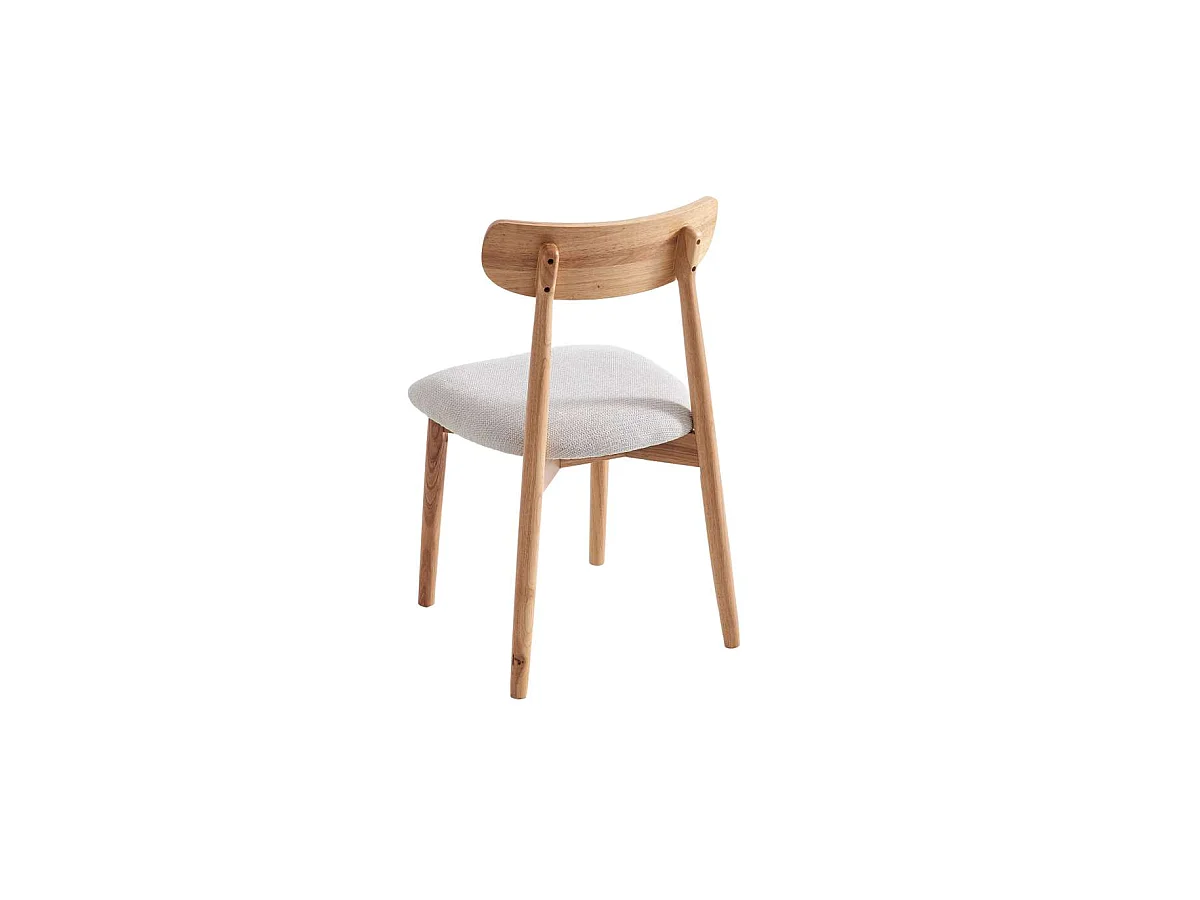 Pack de 2 sillas para cocina o comedor Shia tapizado textil beige/natural, 83cm(alto) 49cm