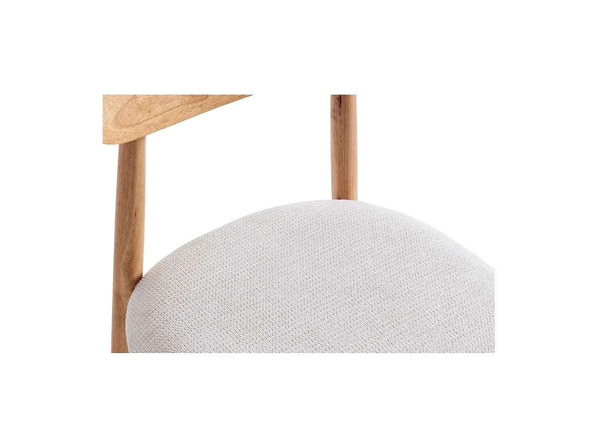 Pack de 2 sillas para cocina o comedor Shia tapizado textil beige/natural, 83cm(alto) 49cm