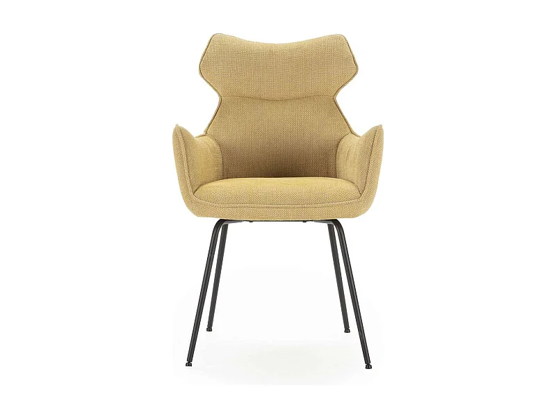 Pack de 2 sillones modelo Dimitri tapizado textil mostaza, 90cm(alto) 60cm(ancho) 65cm(lar