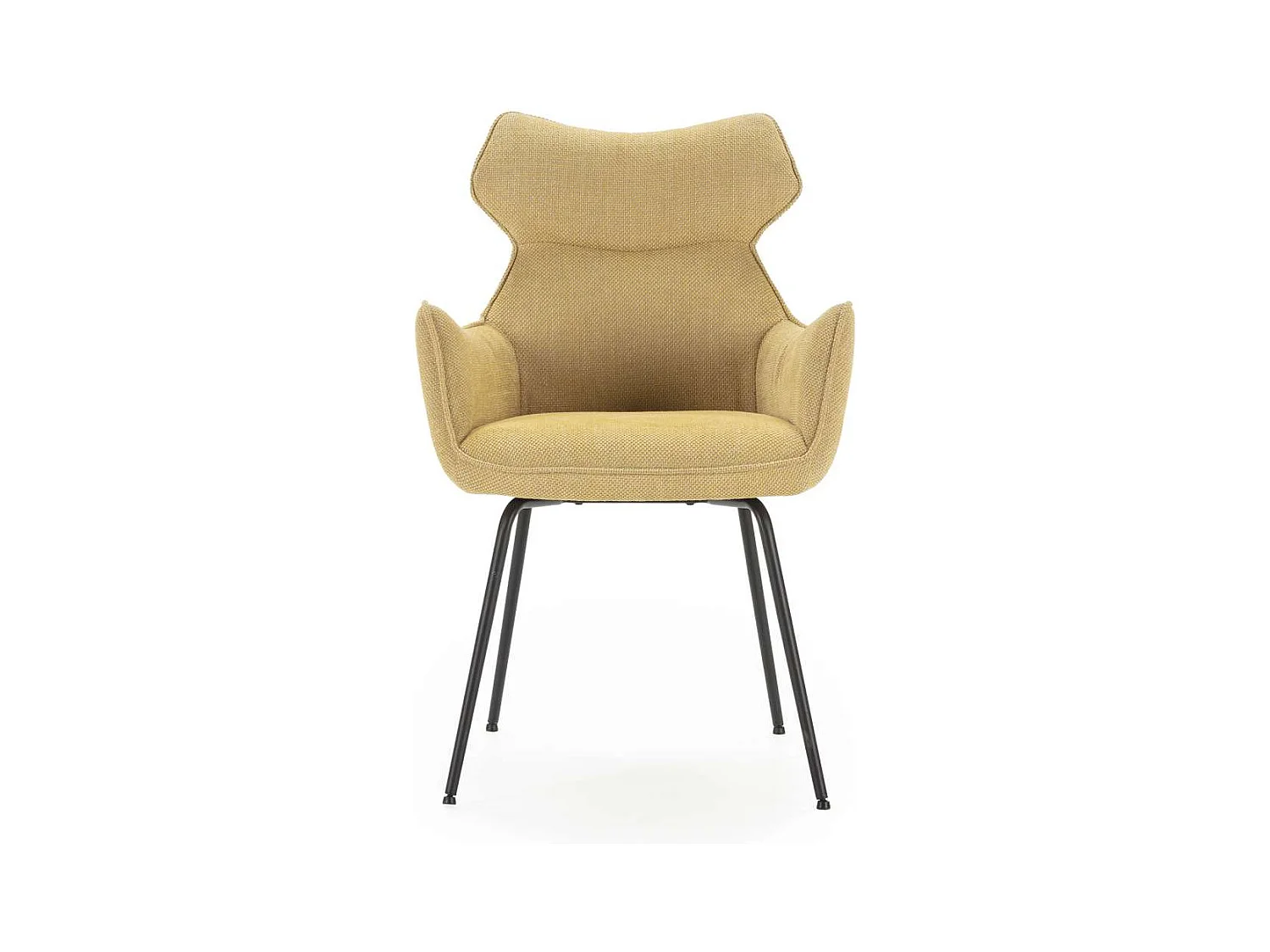 Pack de 2 sillones modelo Dimitri tapizado textil mostaza, 90cm(alto) 60cm(ancho) 65cm(lar