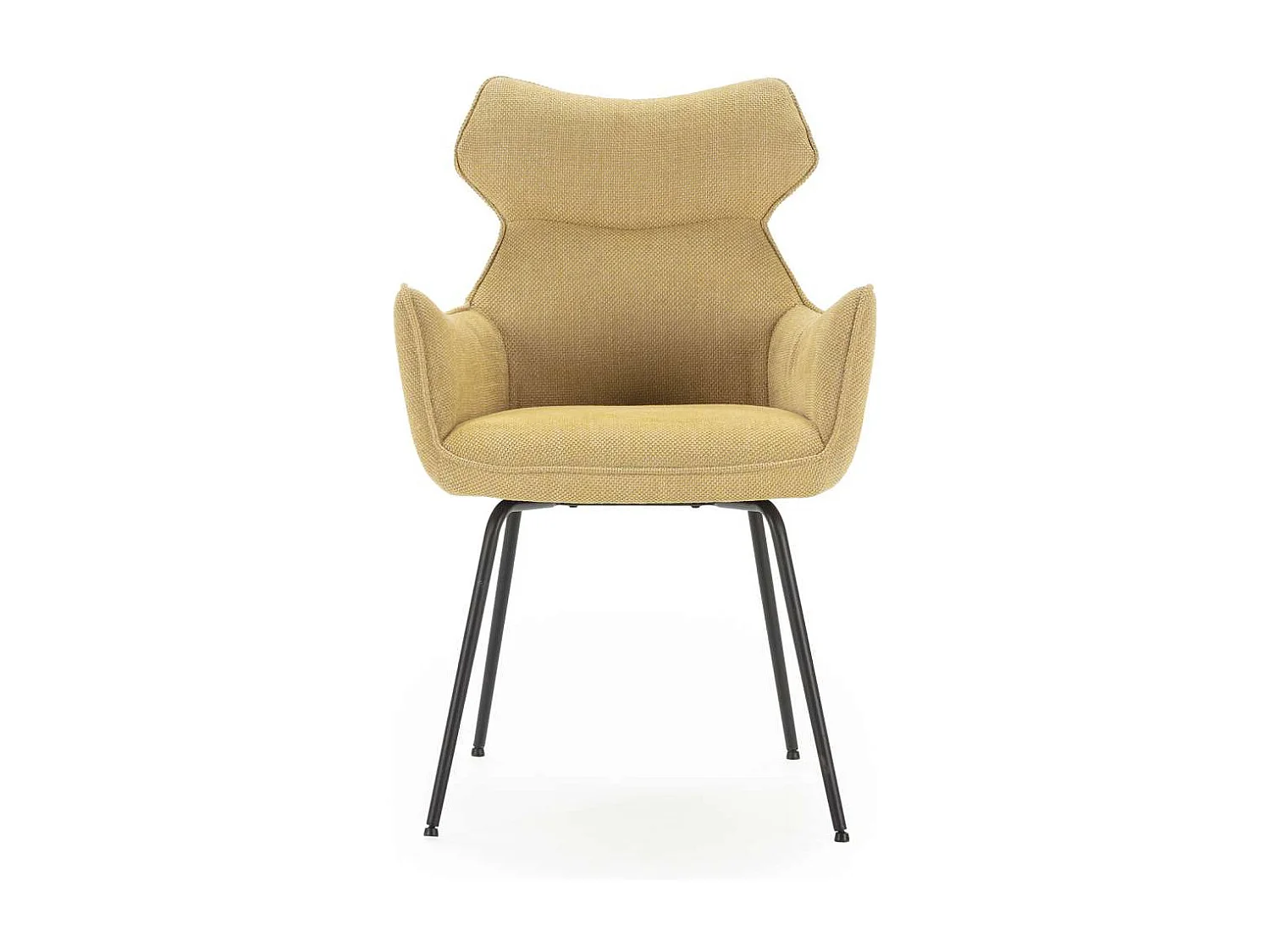 Pack de 2 sillones modelo Dimitri tapizado textil mostaza, 90cm(alto) 60cm(ancho) 65cm(lar