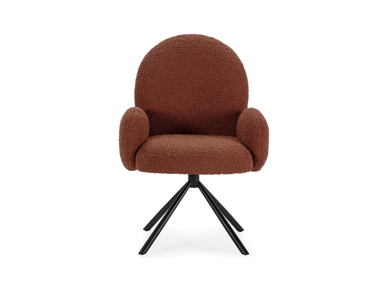 Sillón giratorio modelo Damas con brazos tapizado textil teja, 89cm(alto) 64cm(ancho) 60c