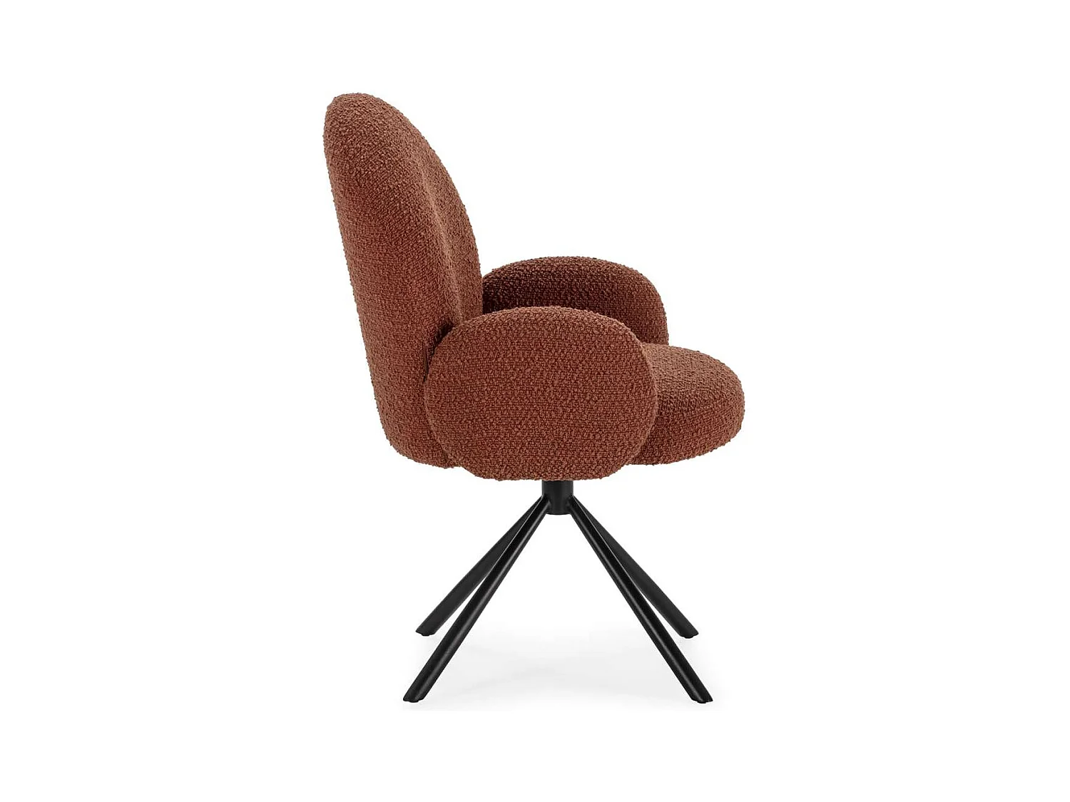 Sillón giratorio modelo Damas con brazos tapizado textil teja, 89cm(alto) 64cm(ancho) 60c