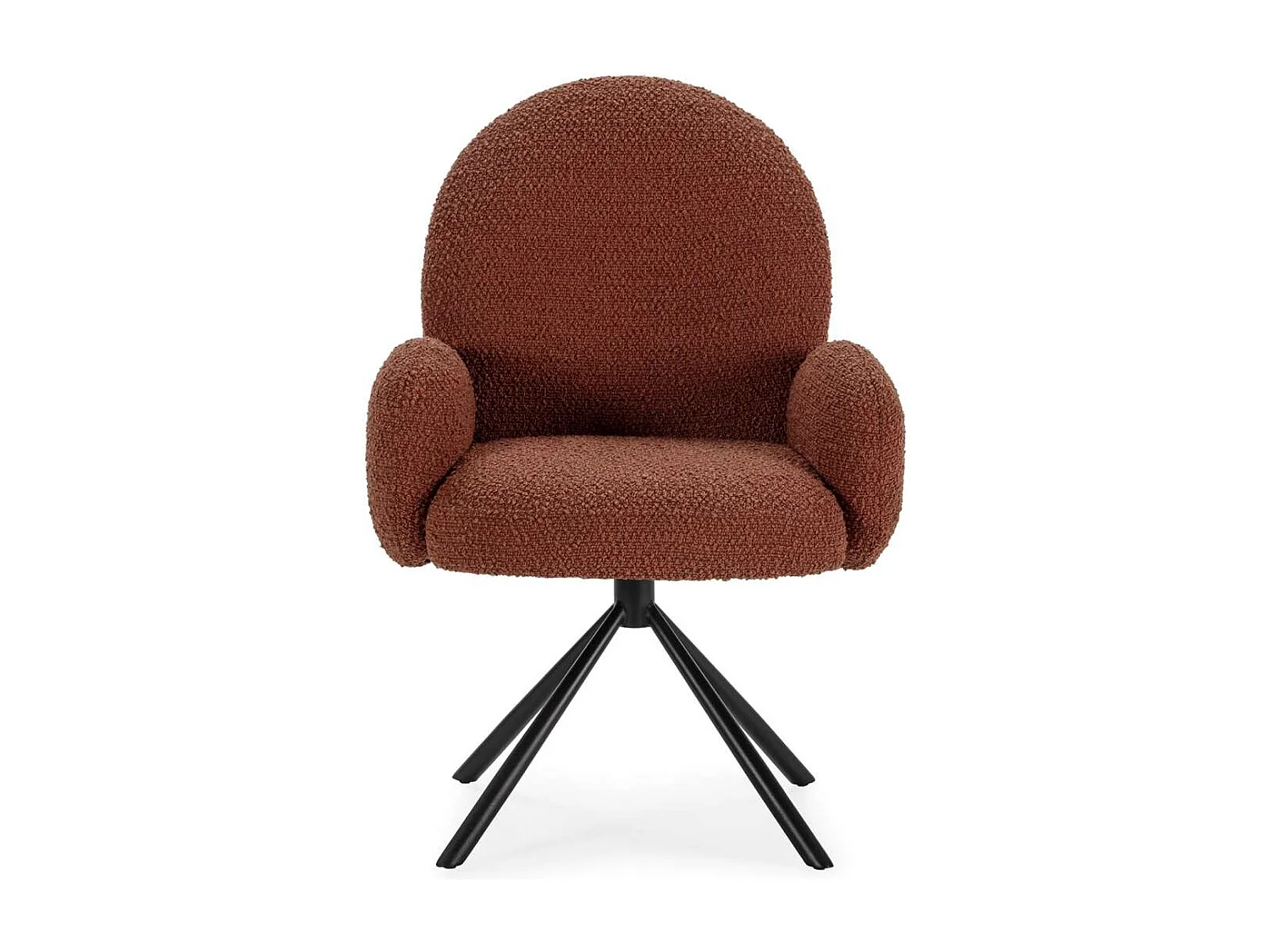 Sillón giratorio modelo Damas con brazos tapizado textil teja, 89cm(alto) 64cm(ancho) 60c