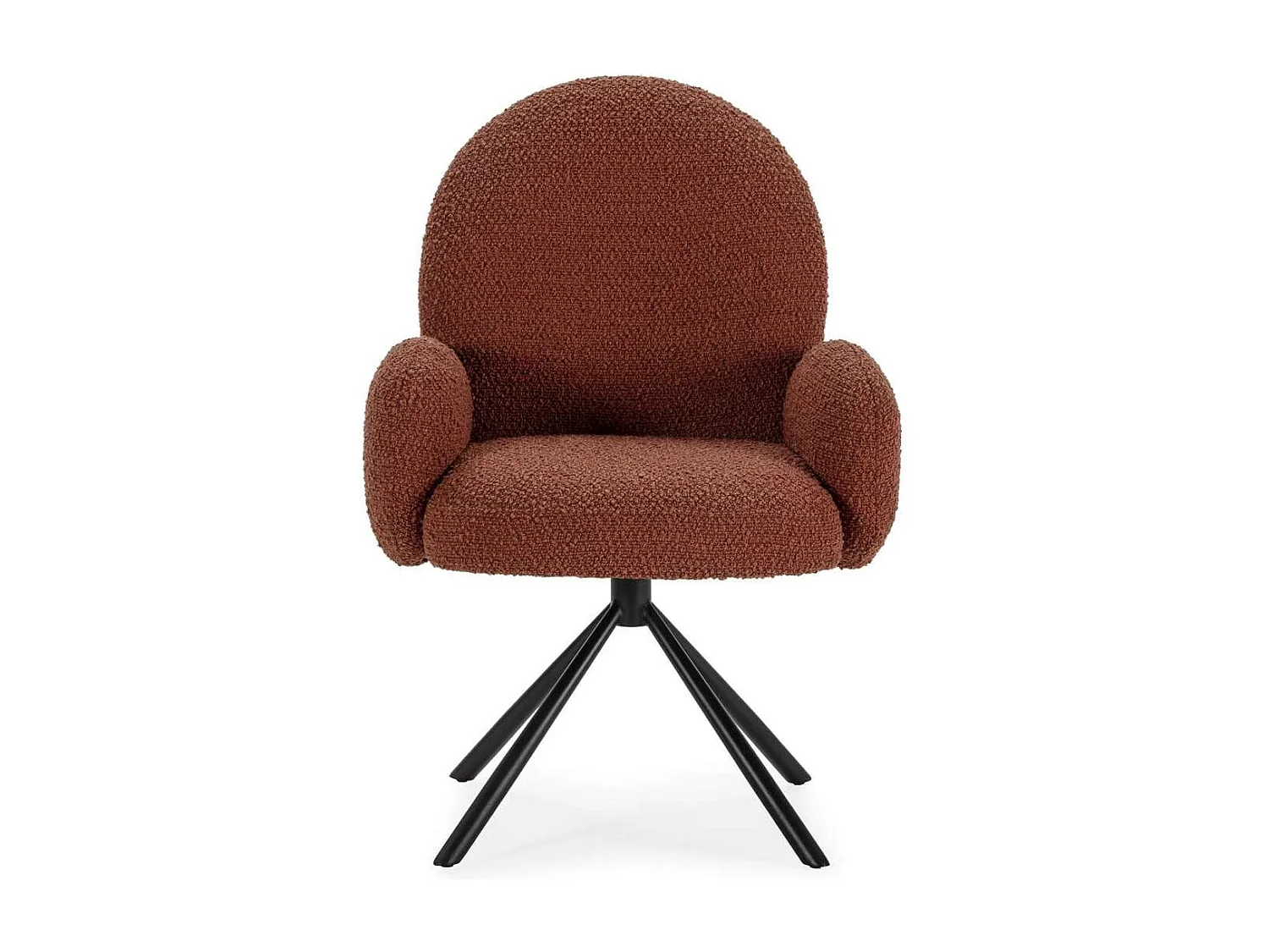 Sillón giratorio modelo Damas con brazos tapizado textil teja, 89cm(alto) 64cm(ancho) 60c