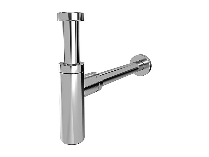Sifone Di Scarico Tondo Universale In Ottone Cromato Scarico Lavabo 1"1\/4 G Altezza 12,5 Cm Bagno Elegante E Resistente Contro Cattivi Odori