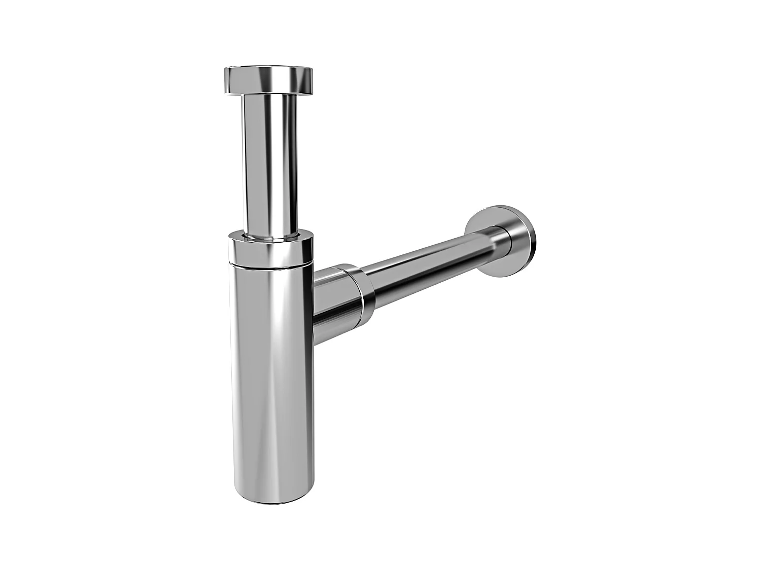 Sifone Di Scarico Tondo Universale In Ottone Cromato Scarico Lavabo 1"1/4 G Con H 12,5 Cm Profondità 32 Cm Accessorio Bagno Elegante Resistente Contro Cattivi Odori