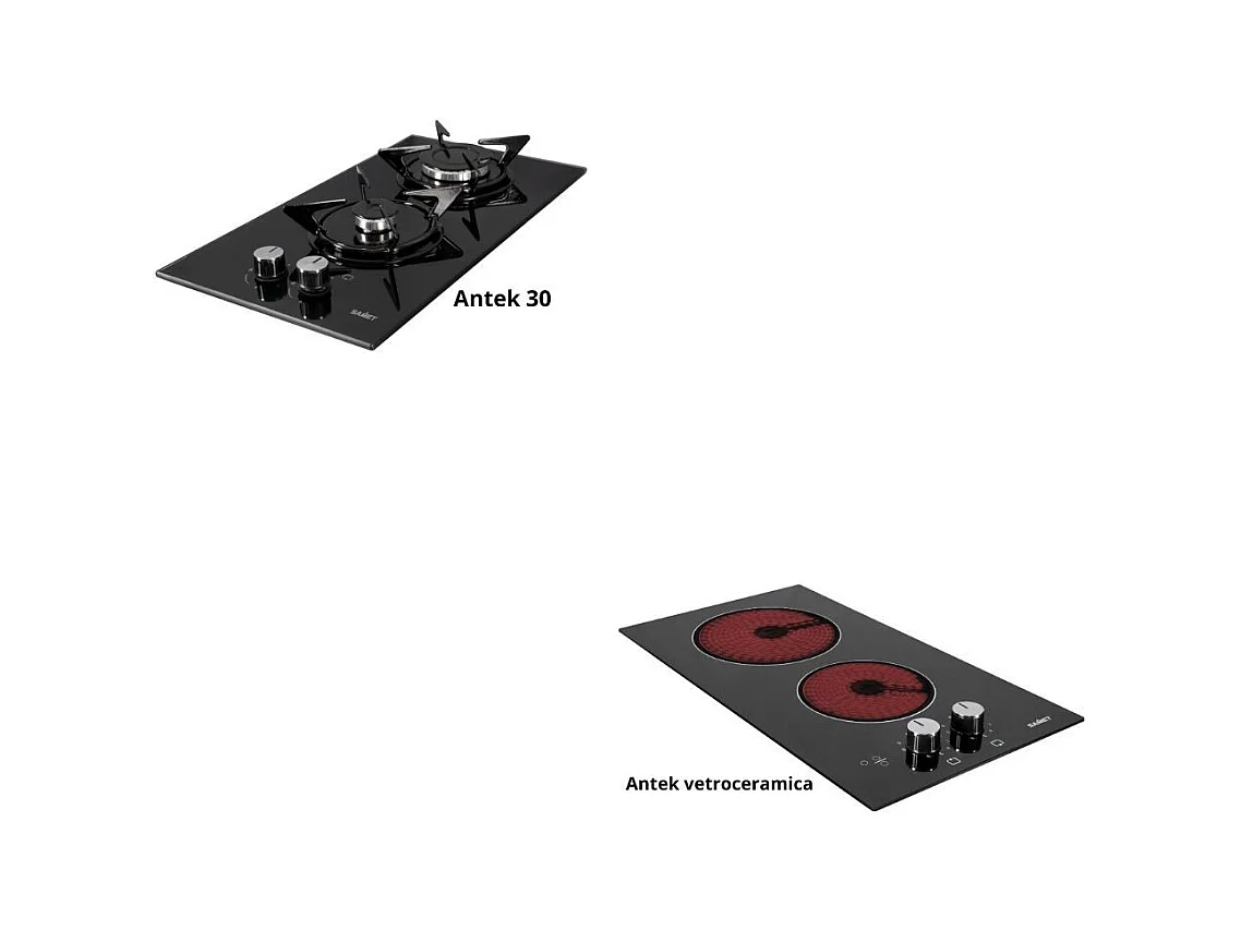 Mini cucina Cucinino80 bianco larice con lavello e piano cottura a gas 80x60x85H