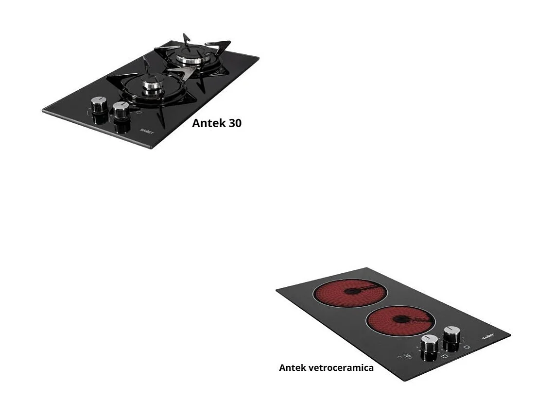 Mini cucina Cucinino80 bianco larice con lavello e piano cottura a gas 80x60x85H