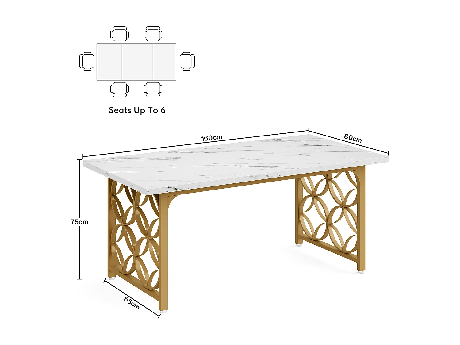 Mesa de Escritório para Computador Grande de 160 cm, Mesa de Escritório Moderna com Estrutura de Metal Resistente