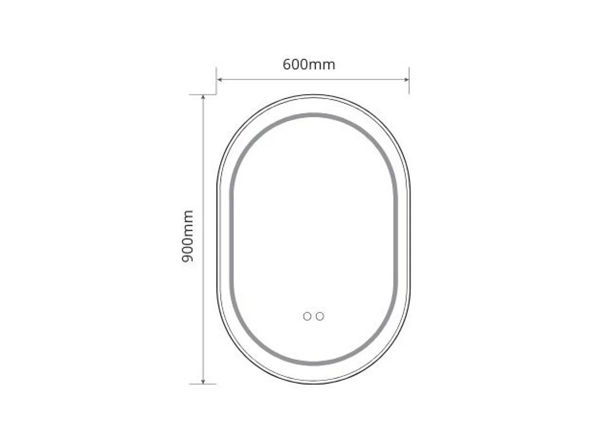 Specchio smart ovale anti-appannamento YJ-2004BL 90x60 con cornice nera in acciaio Inox satinato